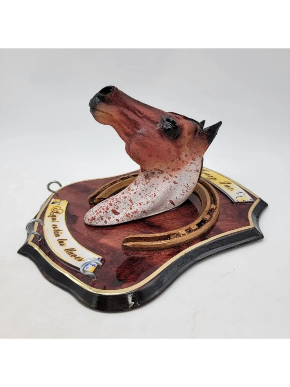 Vintage Horse Head Key Holder Wall Decor Plaque